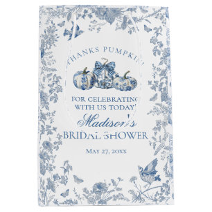 Blauw toile pompoen Franse herfst bruidsdouche fav Medium Cadeauzakje