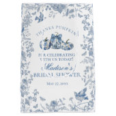 Blauw toile pompoen Franse herfst bruidsdouche fav Medium Cadeauzakje (Achterkant)