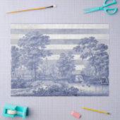 Blauw Toile Streep Franse Decoupage Tissuepapier (Craft)