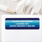 Blauw tonaal retour adreslabel etiket (Insitu)