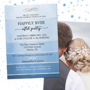 Blauw Tonaangevend Happily Ever After Trouwen Kaart