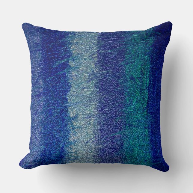 Blauw tonenleder kussen (Voorkant)