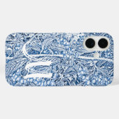  blauw tot monogram Case-Mate iPhone case (Achterkant (horizontaal))