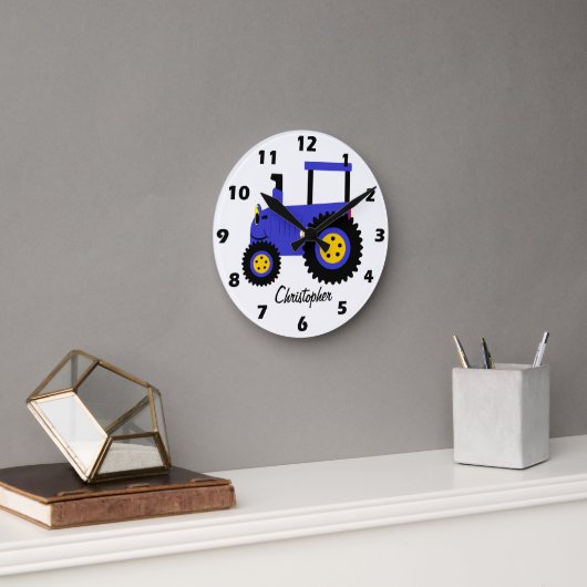 Blauw Tractorontwerp Persoonlijk Ronde Klok (Kantoor)