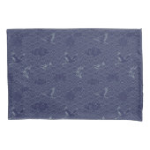 Blauw Traditioneel Japans Golf Seigaiha Patroon Kussensloop (Voorkant)