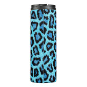 Blauw trendy luipaard patroon thermosbeker (Achterkant)