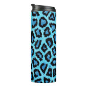 Blauw trendy luipaard patroon thermosbeker (Geroteerd rechts)