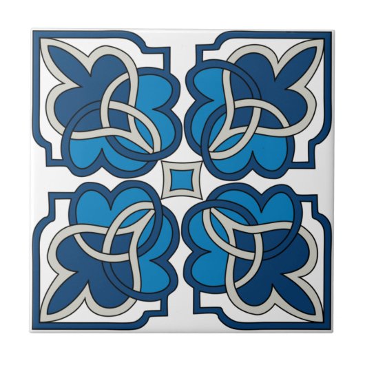 Blauw, trillend keramisch tegels tegeltje (Voorkant)
