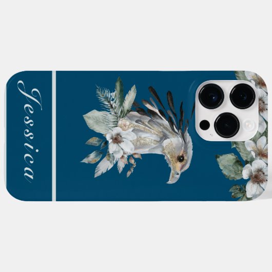 Blauw Tropisch Vogelvee Bouquet Case-Mate iPhone Case (Achterkant (horizontaal))