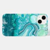Blauw, turkooise Zee Waves en bubbels Case-Mate iPhone Case (Achterkant (horizontaal))