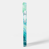 Blauw, turkooise Zee Waves en bubbels Case-Mate iPhone Case (Achterkant / Links)