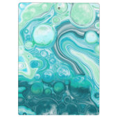 Blauw, turkooise Zee Waves en bubbels Klembord (Achterkant)