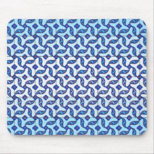 Blauw Turks Iznik Tile Pattern Muismat