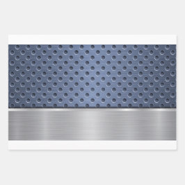 BLAUW TURQUOÏE BROWN SILVER METAL LOOK INPAKPAPIER VEL