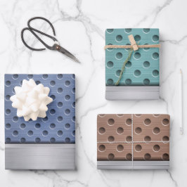 BLAUW TURQUOÏE BROWN SILVER METAL LOOK INPAKPAPIER VEL