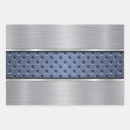 BLAUW TURQUOÏE BROWN SILVER METAL LOOK INPAKPAPIER VEL