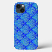 Blauw turquoise boho iPhone hoesje (Achterkant)