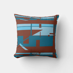Blauw Turquoise Bourgogne Zuidwest Kijk Abstract Kussen