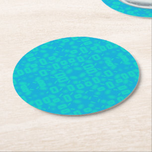 Blauw Turquoise Frosted glaspatroon Abstracte kuns Ronde Kartonnen Onderzetter
