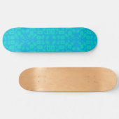Blauw Turquoise Frosted glaspatroon Abstracte kuns Skateboard (Horizontaal)