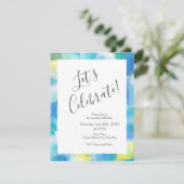 Blauw Turquoise Geel Modern Abstract Kaart (Staand voorkant)