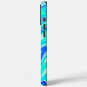 Blauw Turquoise Kleurrijke Abstracte Marmeren Text Case-Mate iPhone Case (Achterkant / Links)