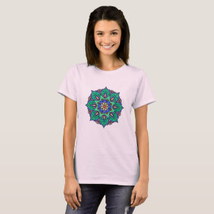 Blauw-Turquoise Mandala Classic T-shirt