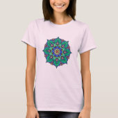 Blauw-Turquoise Mandala Classic T-shirt (Voorkant)