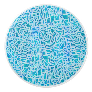 Blauw Turquoise Mozaïek Glas Tegels Modern Chic Keramische Knop