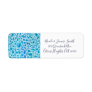 Blauw Turquoise Mozaïek Glas Tegels Modern Chique Etiket