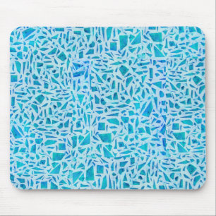 Blauw Turquoise Mozaïek Glazen Tegels Modern Chic Muismat