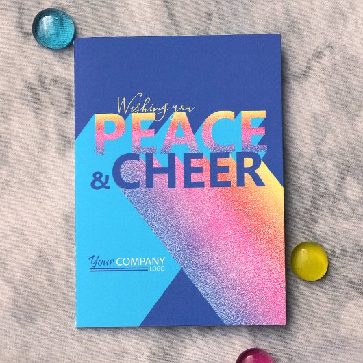 Blauw, Turquoise, roze Word Art Holiday Kaart