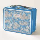 blauw turquoise toile de jouy bedrukt (Voorkant)