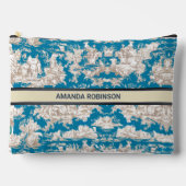  blauw turquoise toile de jouy monogram etui (Voorkant)