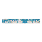 blauw turquoise toile de jouy monogram lint (Voorkant)