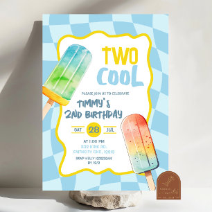 Blauw Twee Koele Popsicle Zomer Jongen Verjaardag Kaart
