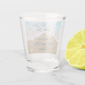 Blauw Twee Minder Vissen in het Zee Shot Glass Shot Glas (Achterkant)