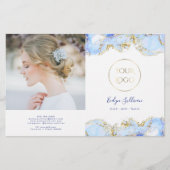 Blauw tweeledige brochure (Voorkant)