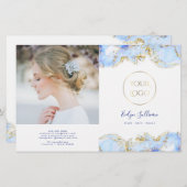 Blauw tweeledige brochure (Voorkant / Achterkant)