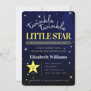 Blauw Twinkle Twinkle Little Star Baby Shower Kaart
