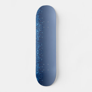 Blauw uiteinde glitter skateboard