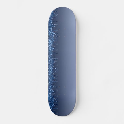 Blauw uiteinde glitter skateboard (Voorkant)