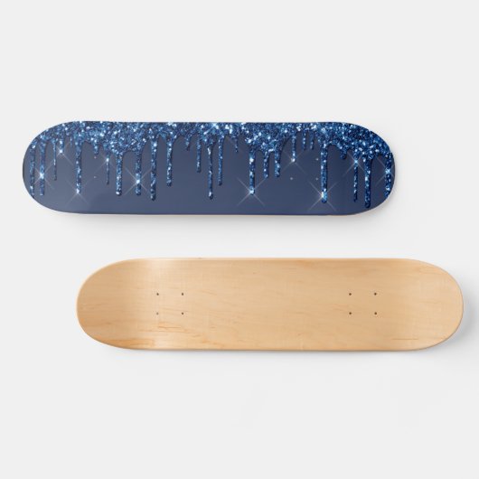 Blauw uiteinde glitter skateboard (Horizontaal)