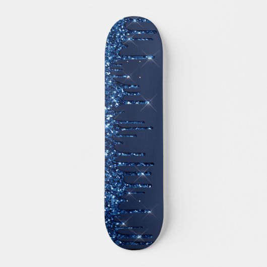 Blauw uiteinde glitter skateboard (Voorkant)