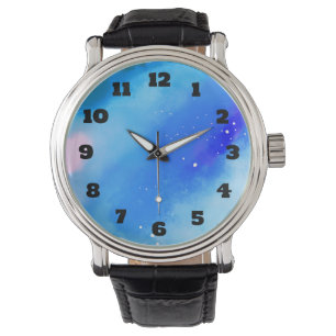 Blauw uitgelijnde Abstracte achtergrond voor buite Horloge