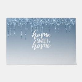 Blauw uitstrijkglitter | Home Sweet Home Deurmat
