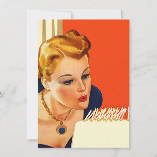  blauw van de Birthday Cake Kaart (Voorkant)