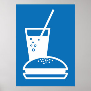 blauw van hamburger en limonade - smaakexplosie poster