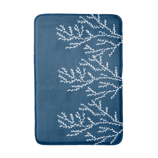 Blauw van het Modieuze Patroon van het Zeewier van Badmat (Voorkant Verticaal)