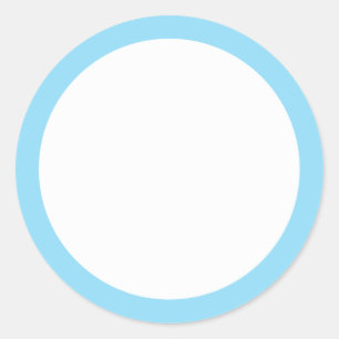 Blauw vaste kleurenrand leeg ronde sticker